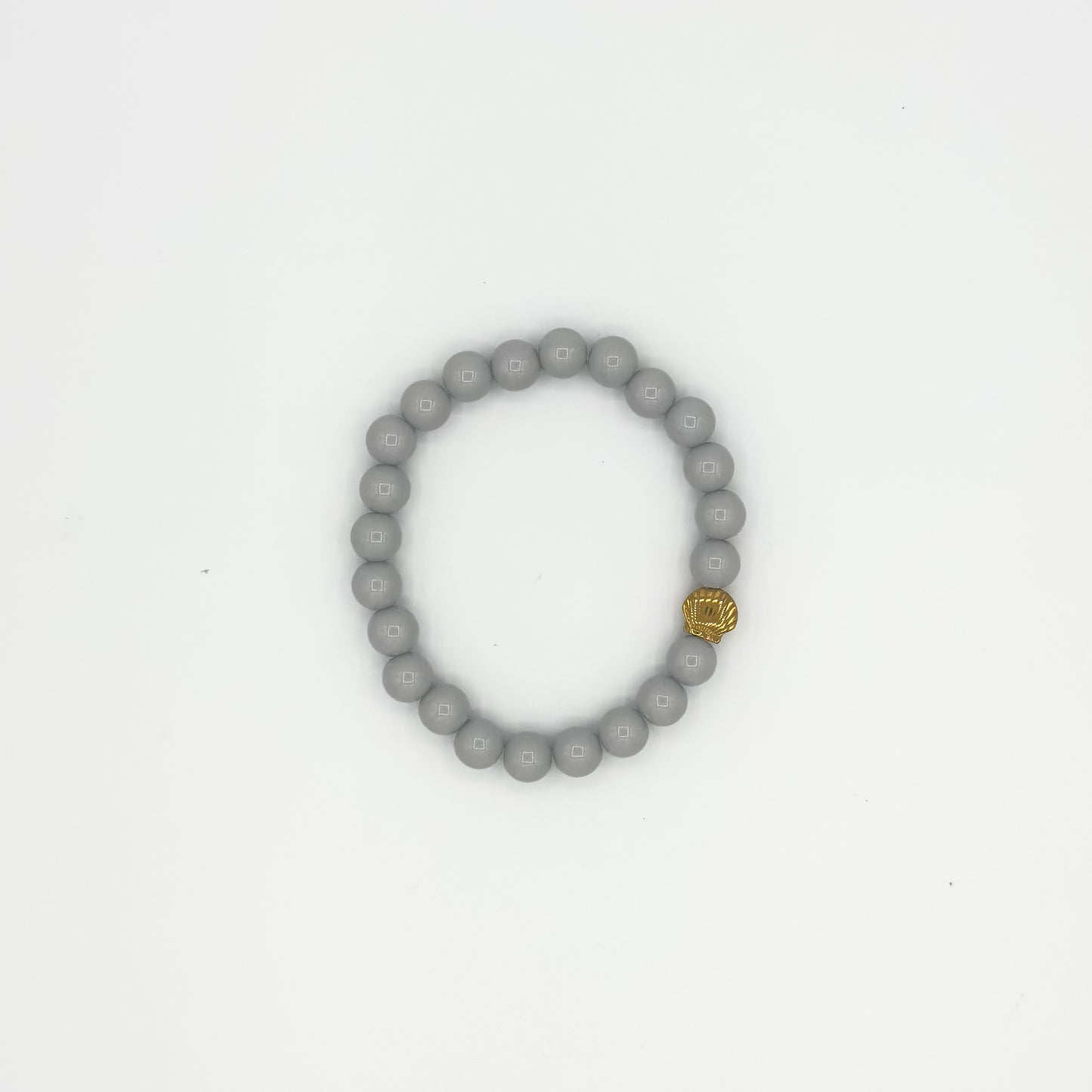 Pulseira de Contas Elástica Cinza
