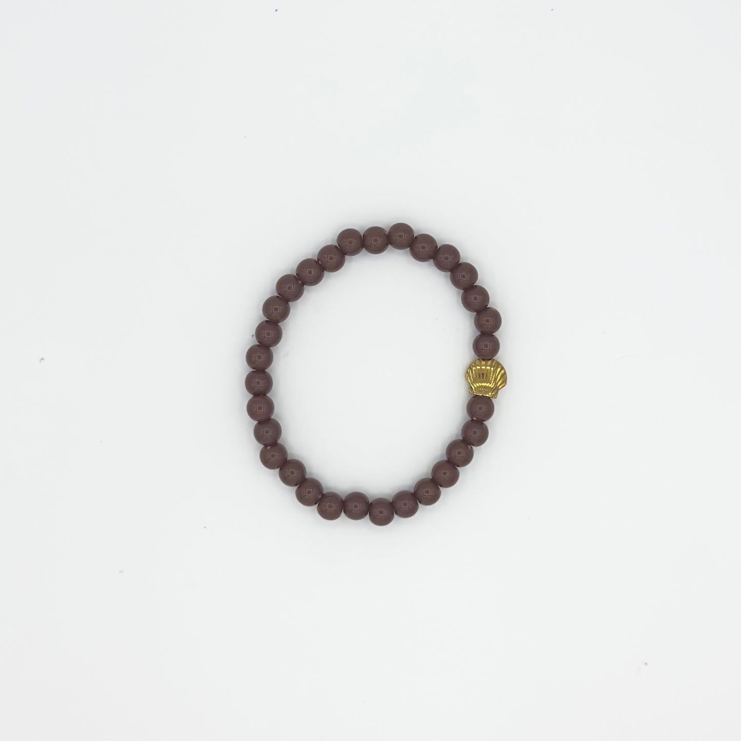 Pulseira de Contas Elástica Marrom