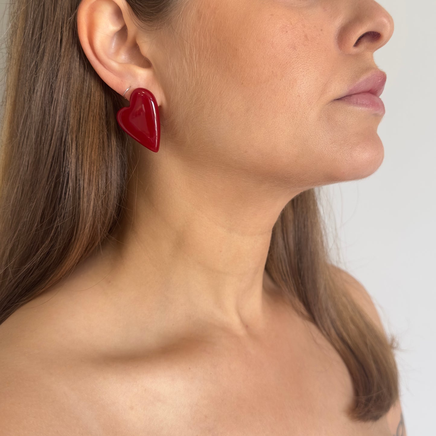 Brinco Coração Vermelho