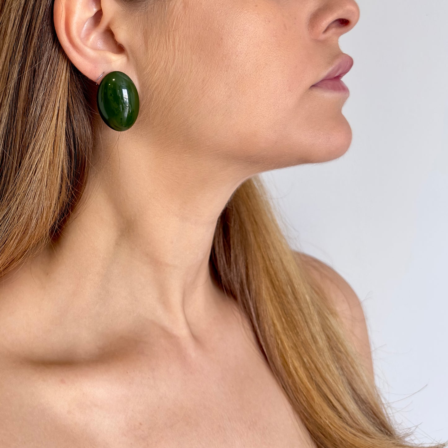 Brinco Oval Verde - Fridali Shop