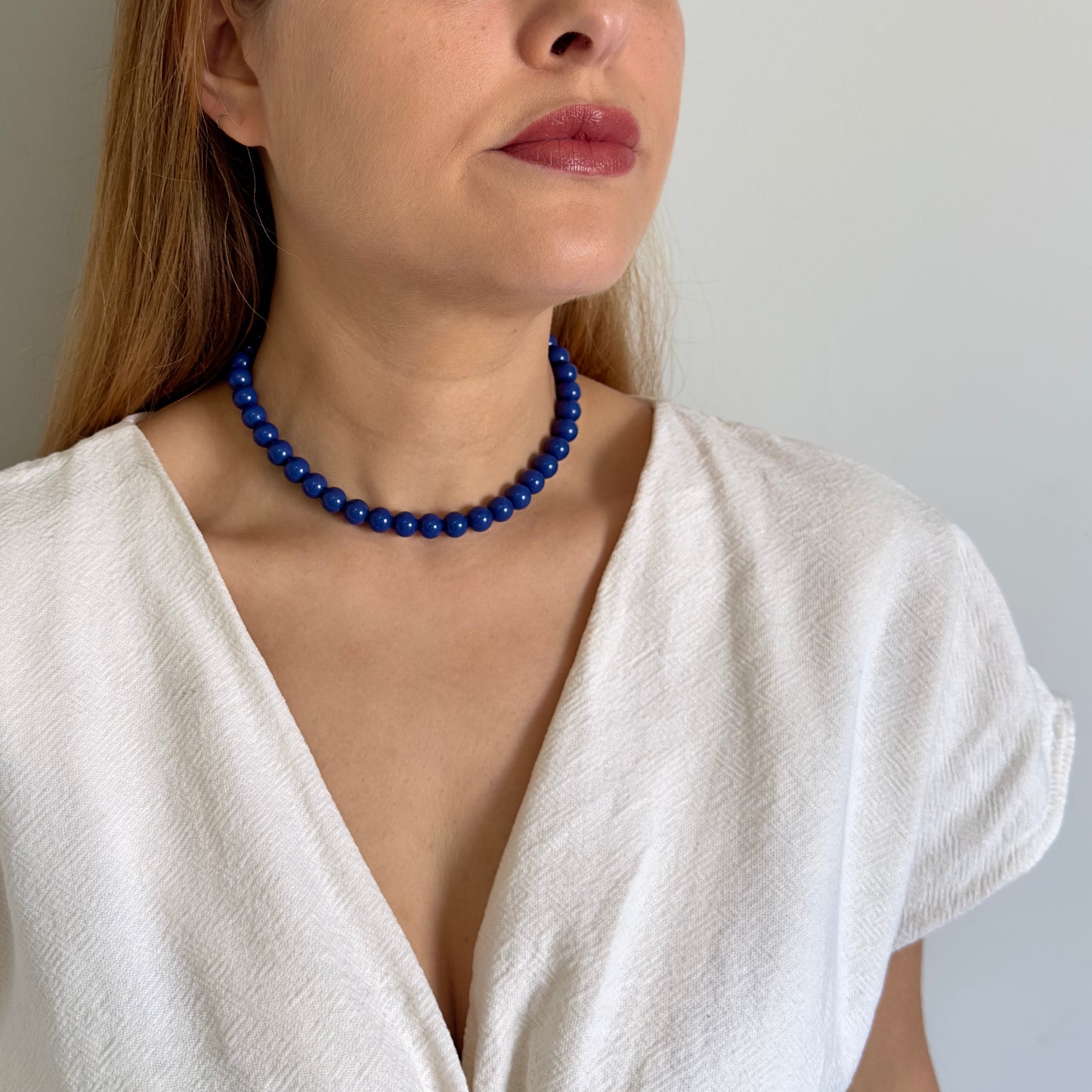 Colar Contas Azul