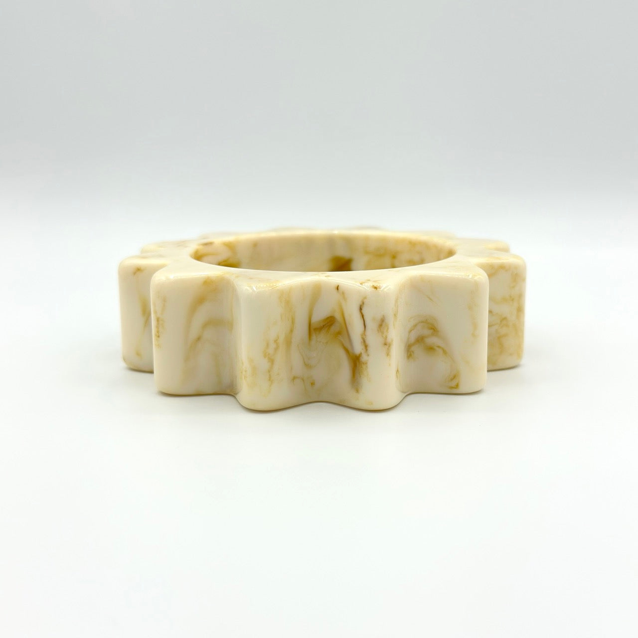 Pulseira Grossa Ondulada Marfim - Fridali Shop