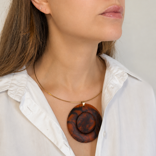 Choker em Aço com Pingente Tartaruga