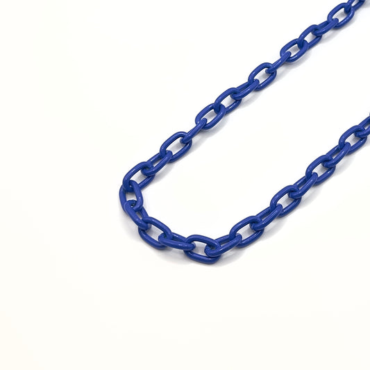Colar Metal Corrente Azul Royal