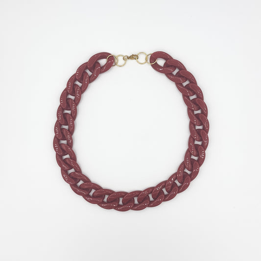 Colar de elo corrente vermelho