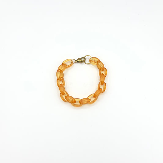 Pulseira Corrente Laranja Transparente