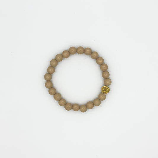 Pulseira de Contas Elástica Nude