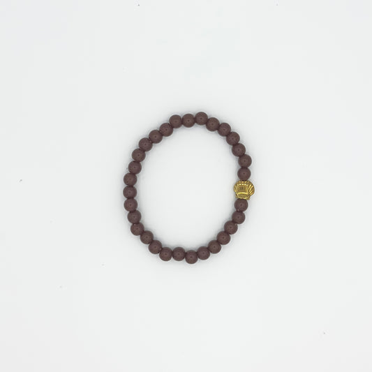 Pulseira de Contas Elástica Marrom
