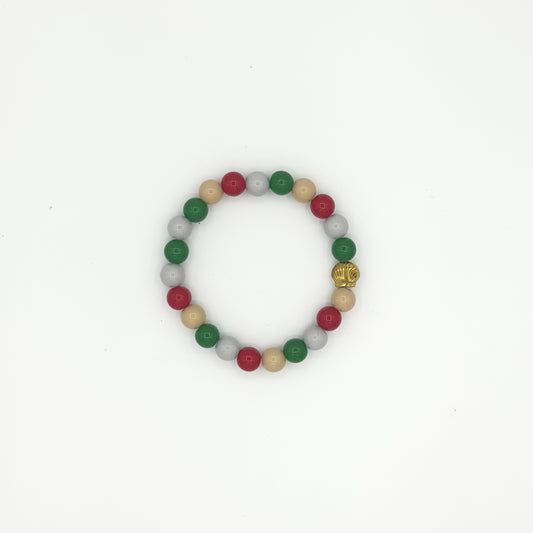 Pulseira de Contas Elástica Multicolorida