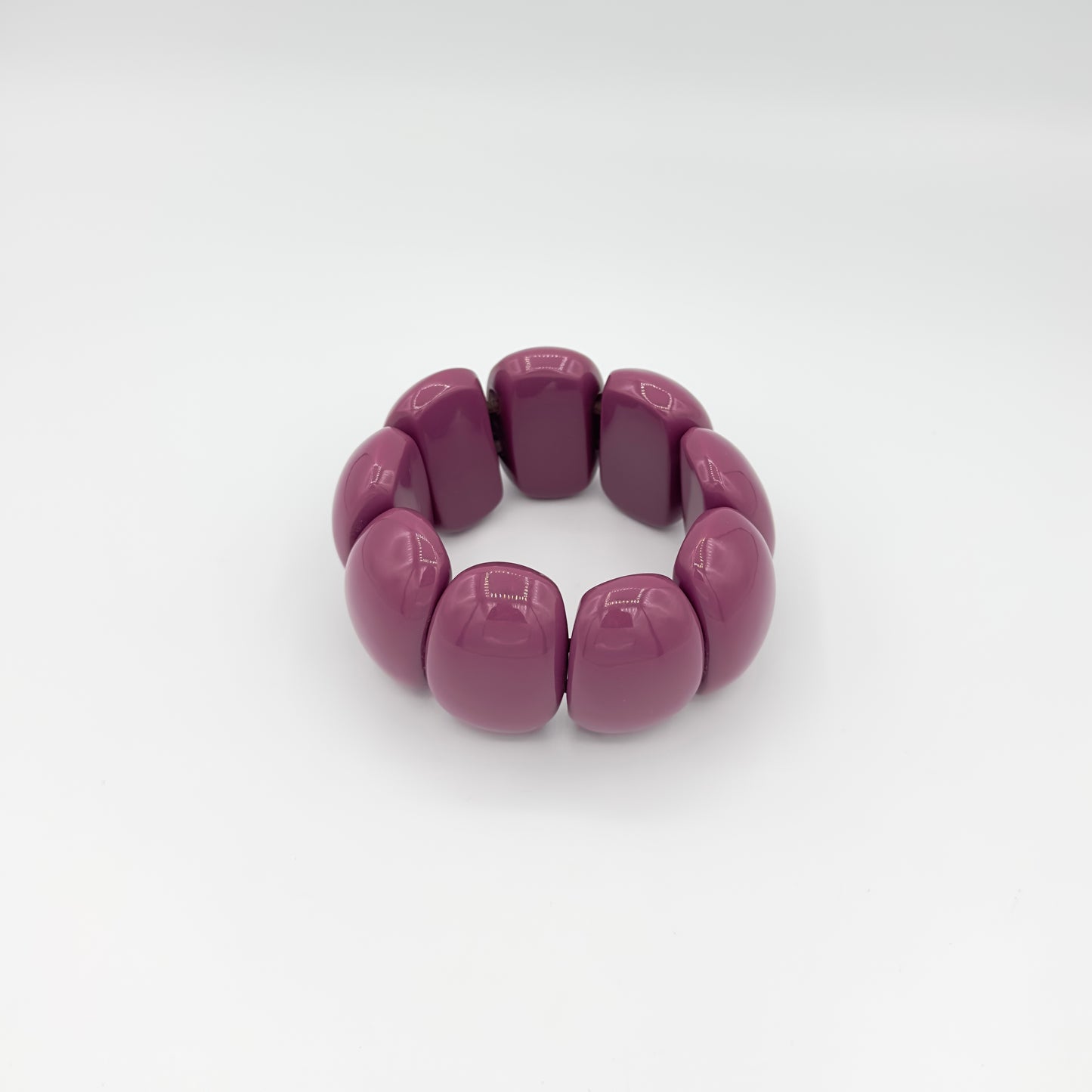 Pulseira Elástica de Resina Rosa Fúcsia