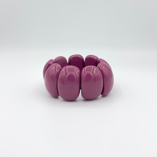 Pulseira Elástica de Resina Rosa Fúcsia