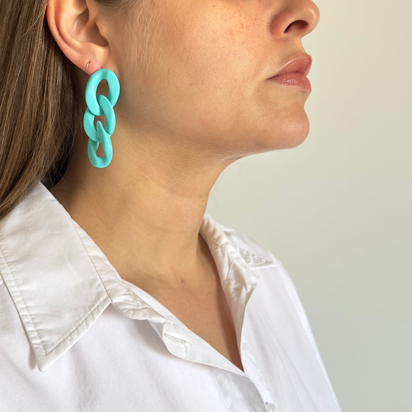 Brinco Corrente Turquesa