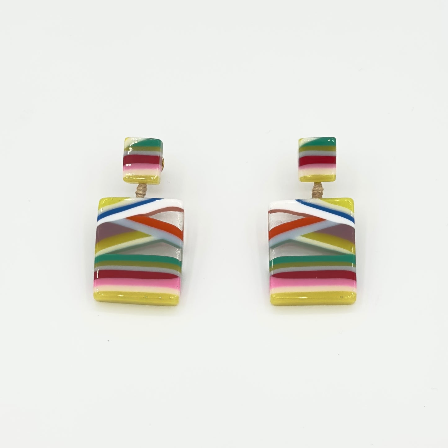 Brinco Istambul Transparente com Listras Coloridas