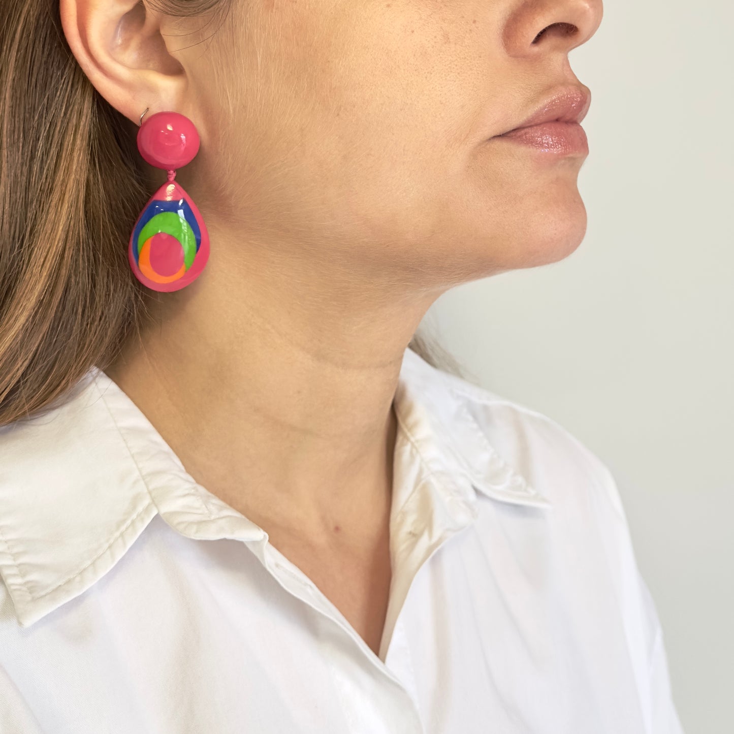 Brinco Caribe Rosa Colorido