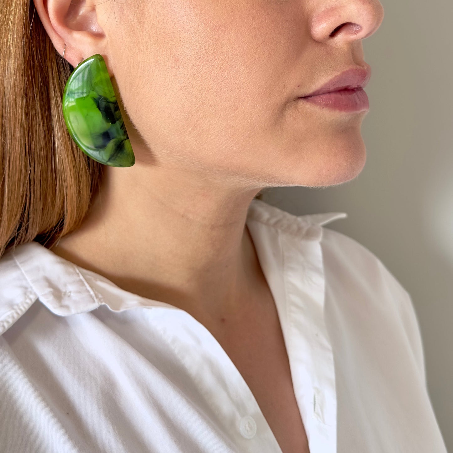 Brinco Meia Lua Verde