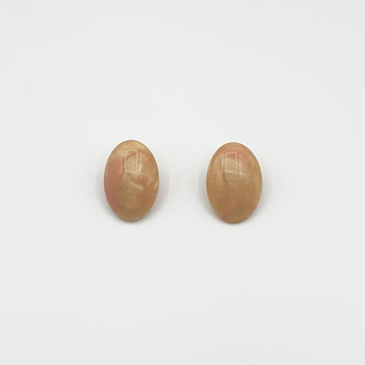 Brinco Oval Laranja Metalizado - Fridali Shop