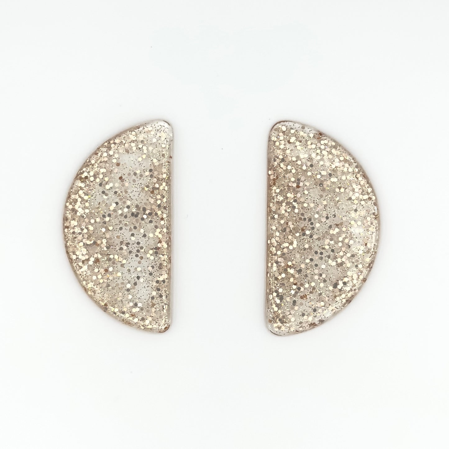 Brinco Meia Lua Rose Gold com glitter - Fridali Shop