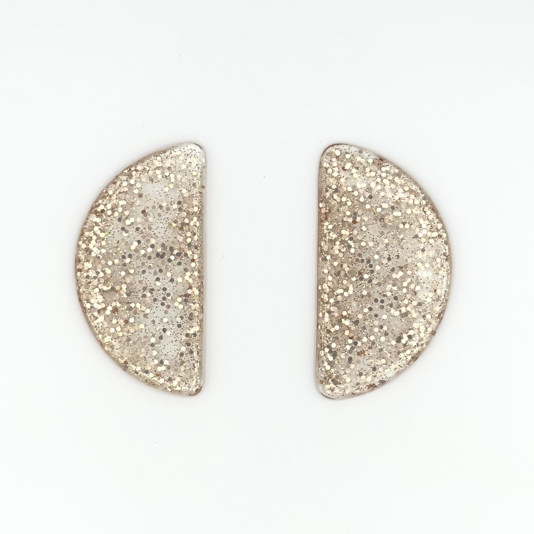 Brinco Meia Lua Rose Gold com glitter - Fridali Shop