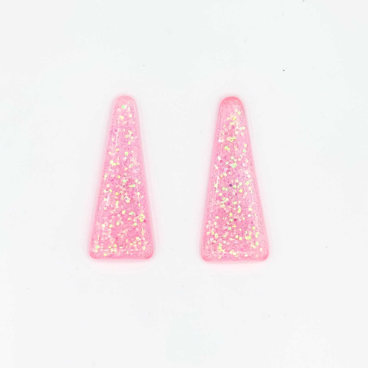 Brinco Pino Rosa Translúcido com Glitter - Fridali Shop