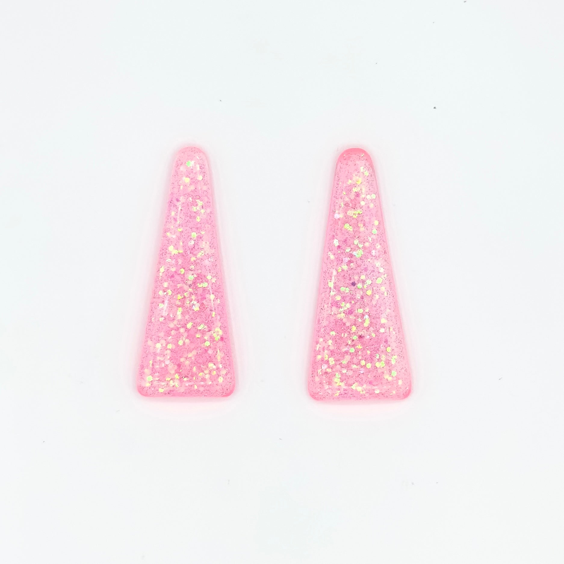 Brinco Pino Rosa Translúcido com Glitter - Fridali Shop