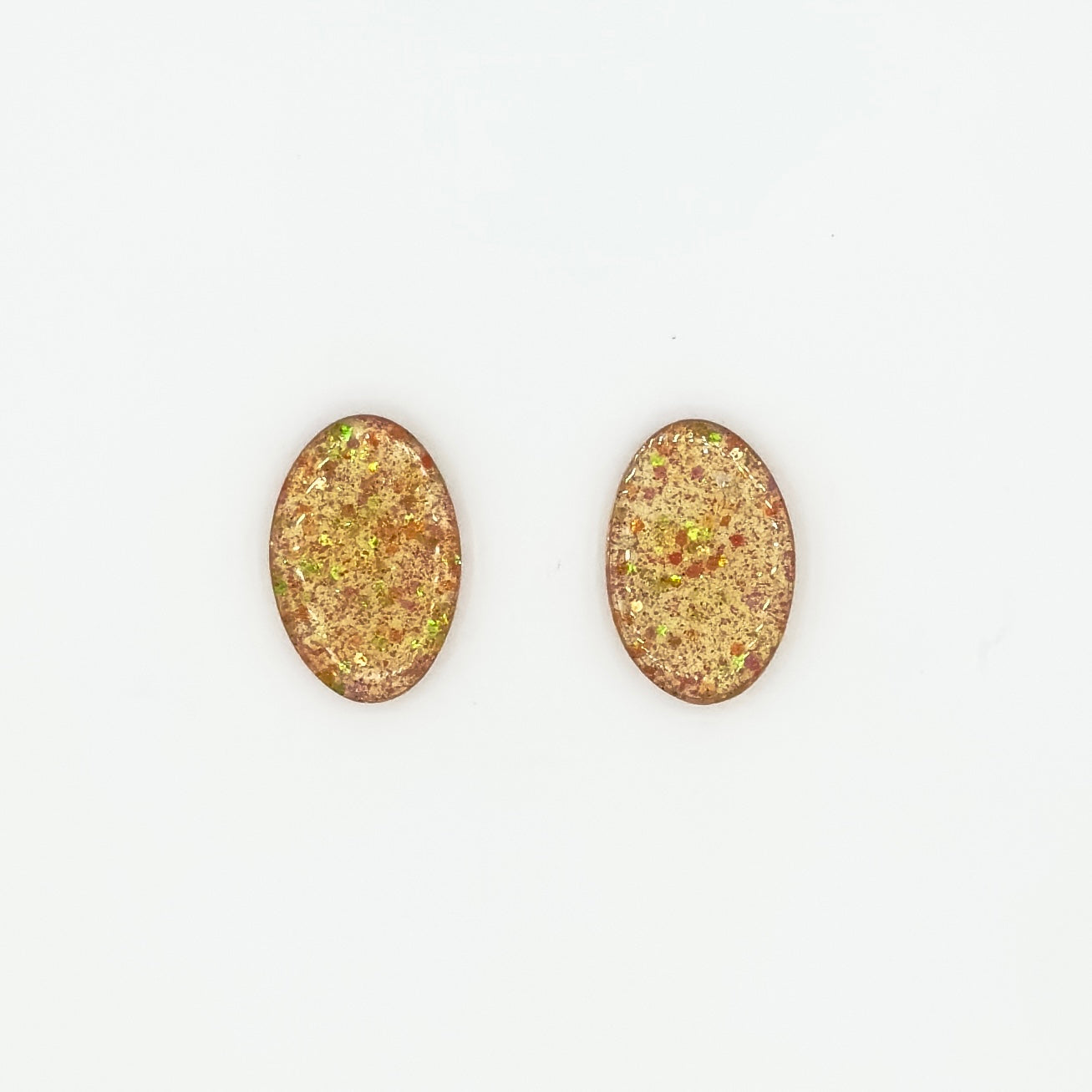 Brinco Ponto laranja vibrante com glitter - Fridali Shop