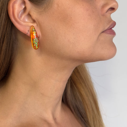 Brinco Valência Laranja vibrante - Fridali Shop